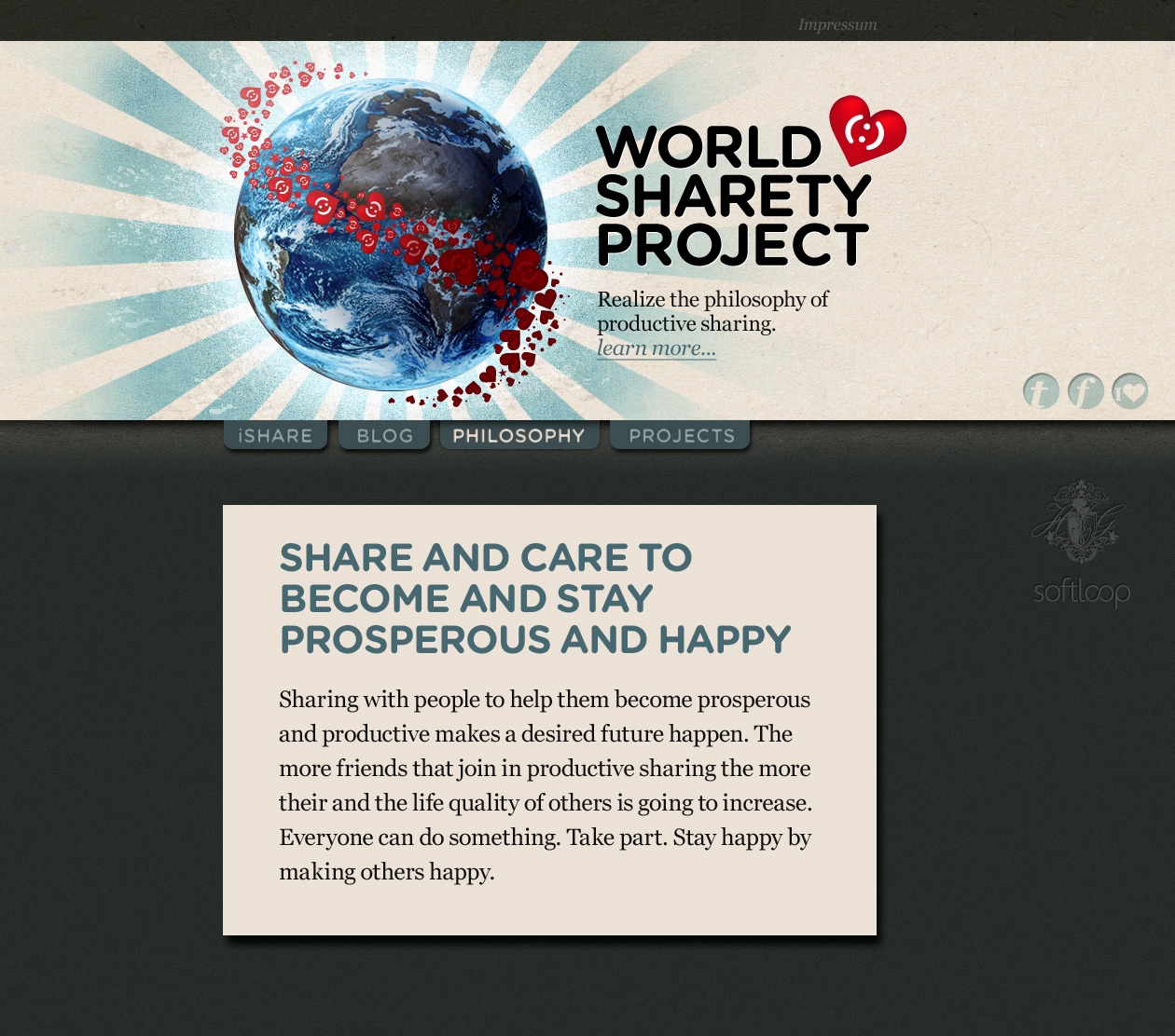 World Sharety Project Website Screendesign